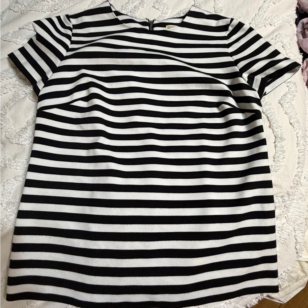Michael Kors Black and White Striped Top